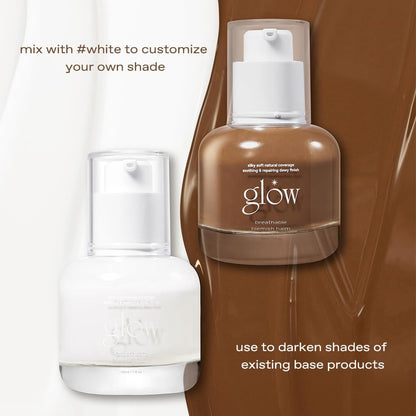 glow breathable blemish balm #brown : lightweight & hydrating, skincare-like, medium-coverage bb cream infused with green tea water, 1 fl oz