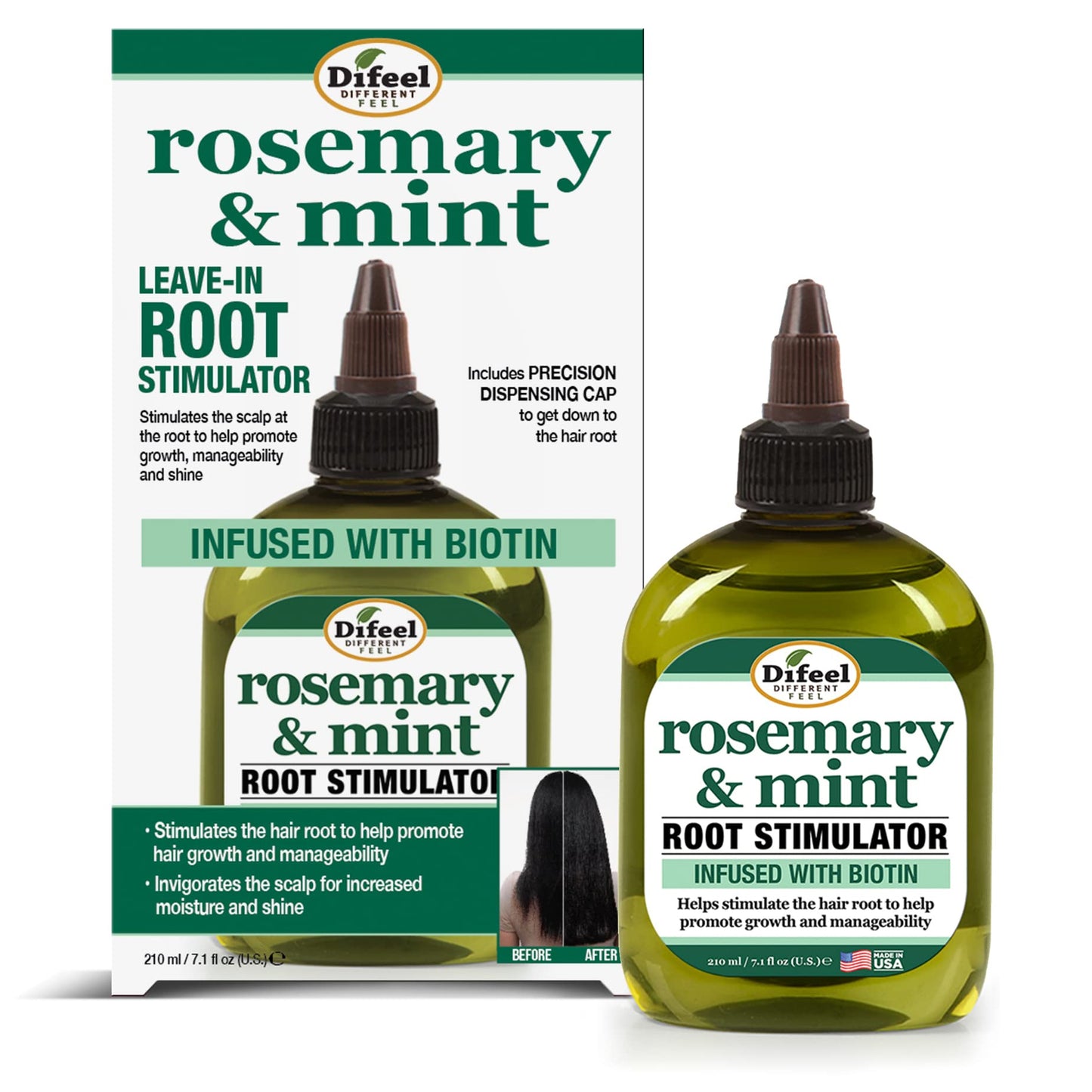 Difeel Rosemary and Mint Premium Hair Oil with Biotin 7.1 oz. - Natural Rosemary Oil for Hair Growth & Biotin
